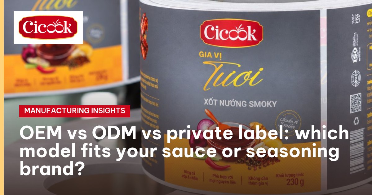 Roll of Cicook smoky BBQ sauce labels on a labelling machine