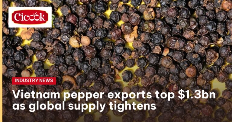 Black peppercorns on a yellow background